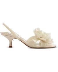 FARM Rio - Floral-Appliqué Slingback Sandals - Lyst