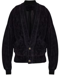 Versace - Button-Up Suede Jacket - Lyst