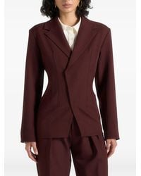 Manière De Voir - Beatrice Tailored Cinched Blazer Wine - Lyst