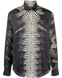 Roberto Cavalli - Zebra-Print Silk Shirt - Lyst