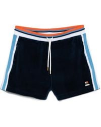 CASABLANCA - Montagne Velvet Shorts With Side Stripe - Lyst