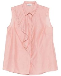 Peserico - Ruffled-Detail Sleeveless Shirt - Lyst