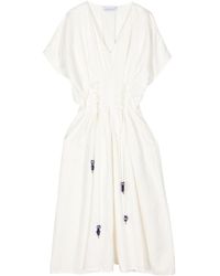 MEHTAP ELAIDI - Linen-cotton Beaded Dress - Lyst