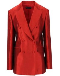 Dolce & Gabbana - Double-Breasted Mikado Jacket - Lyst