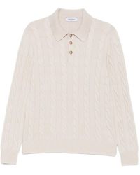 Gran Sasso - Cable-Knit Polo Sweater - Lyst
