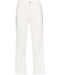 Stella McCartney Jeans crop con logo - Bianco