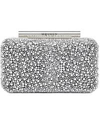 McQueen - T-Bar Crystal-Embellished Clutch Bag - Lyst