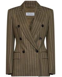 Max Mara - Balta Double-Breasted Pinstripe Blazer - Lyst