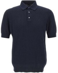 FILIPPO DE LAURENTIIS - Checked-Stitch Cotton Polo Shirt - Lyst