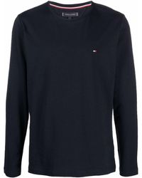Tommy Hilfiger Denim Long Sleeve Logo T Shirt in Black for Men | Lyst