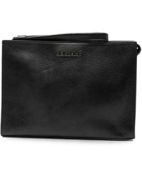 Orciani - Logo-Plaque Grained-Leather Clutch Bag - Lyst