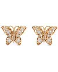 Suzanne Kalan - 18kt Yellow Gold Fireworks Mini Butterfly Diamond Stud Earrings - Lyst