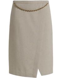 Alberta Ferretti - Slit-Detail Midi Skirt - Lyst