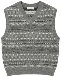 DUNST - V-Neck Knitted Vest - Lyst
