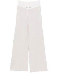 Eleventy - Gebreide Straight Broek Met Trekkoord En Visgraatpatroon - Lyst