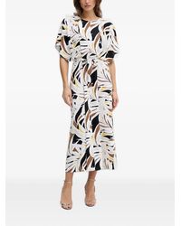 Joseph Ribkoff - Abstract-Print Belted Midi Dress - Lyst