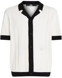 Karl Lagerfeld - Camisa de punto con ribete en contraste - Lyst