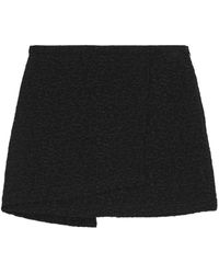 Ganni - Wrap-design Textured Miniskirt - Lyst