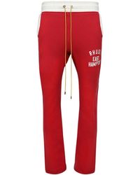 Rhude - Logo-Print Cotton Track Pants - Lyst