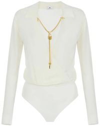 Elisabetta Franchi - Chain-Link Wrap Bodysuit - Lyst