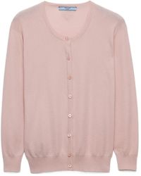 Prada - Gerippter Cardigan mit Knopfverschluss - Lyst