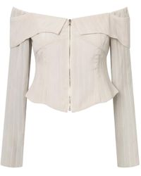 Elena Velez - Off-Shoulder Blouse Met Rits - Lyst