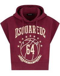 DSquared² - Logo-print Sleeveless Cotton Hoodie - Lyst