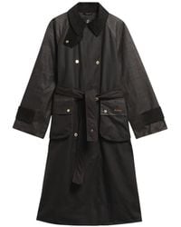 Barbour - Check-Pattern Belted Coat - Lyst