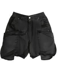 Rick Owens - Cargo Pocket Satin Shorts - Lyst