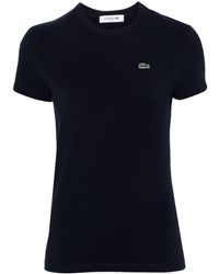 Lacoste - Logo-patch Organic Cotton T-shirt - Lyst