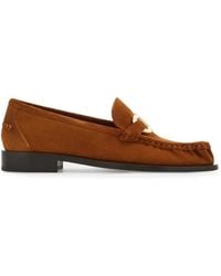 Ferragamo - Gancini-Plaque Suede Loafers - Lyst