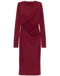 Amazuìn - Drapiertes Kleid Mit Langen Ärmeln - Lyst