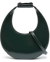 STAUD Ida Suede & Leather Tote Bag In Green