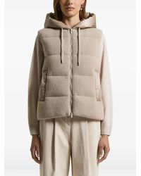 Peserico - Geribbelde Bodywarmer Met Capuchon - Lyst