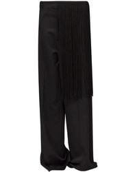 MM6 by Maison Margiela - Fringe-Detailing Flared Trousers - Lyst