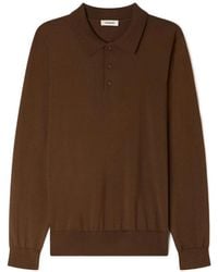 Sandro - Button Long-Sleeve Polo Shirt - Lyst