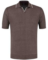 Fedeli - Ribbed-Knit Polo-Collar T-Shirt - Lyst
