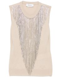 Sportmax - Fringed Crystal-Embellished Top - Lyst