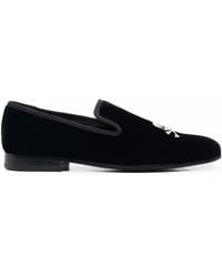 Philipp Plein - Skull Embroidery Velvet Loafers - Lyst