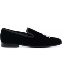 Philipp Plein - Mocasines de terciopelo con bordado Skull - Lyst