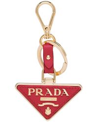 Prada - Triangle-Logo Keychain - Lyst