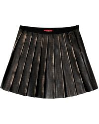 DIESEL - Short Distressed Effect Pleated Skirt - Lyst