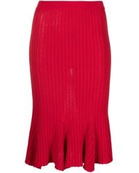 Moschino - Striped Godet Midi Skirt - Lyst