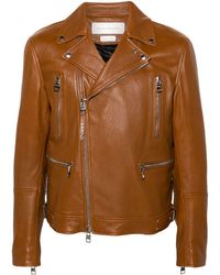 Alexander McQueen - Zip-up Leather Biker Jacket - Lyst