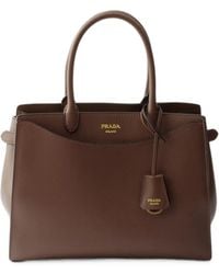 Prada - Prelude Large Leather Handbag - Lyst