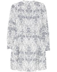 Marc O' Polo - Floral-Pattern Long-Sleeve Mini Dress - Lyst