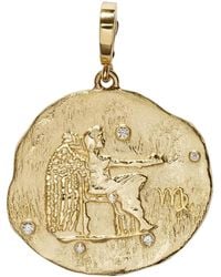 Azlee - 18Kt Of The Stars Virgo Gelbgoldanhänger Mit Diamanten - Lyst