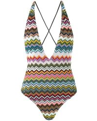 Missoni - V-Neck Swimsuit - Lyst