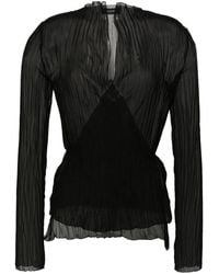 Fabiana Filippi - Semi-Sheer Plissé Blouse - Lyst