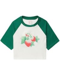 YUHAN WANG - Strawberry-print Cropped T-shirt - Lyst